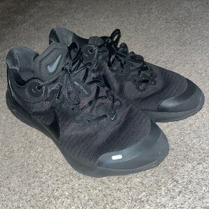 Nike Renew Run 3 Trainers Mens Sz 12 All Black Running Shoes Sneakers DC9413-003